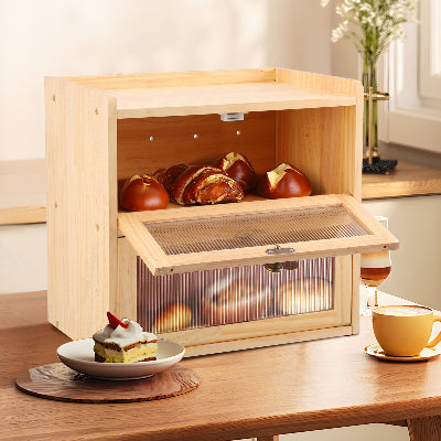 Huche à pain cuisine moderne ou vintage bois naturel Painothèque