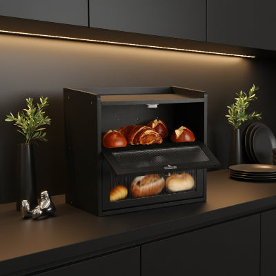huche à pain moderne rangement pour toutes cuisines Painotheque noir