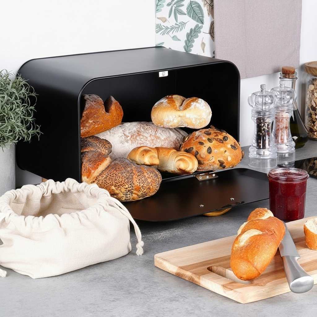 Huche a pain moderne stockage baguette brioche pain campagne LoafStudio