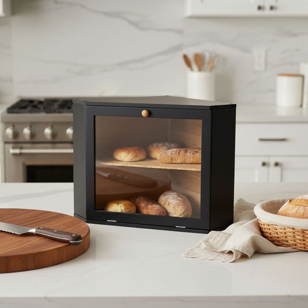 Huche à pain verticale design compact 32cm cuisine MaisonBambu Black