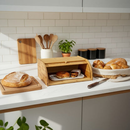huche pain bois ouvert rempli pain rangement optimal TerraPan