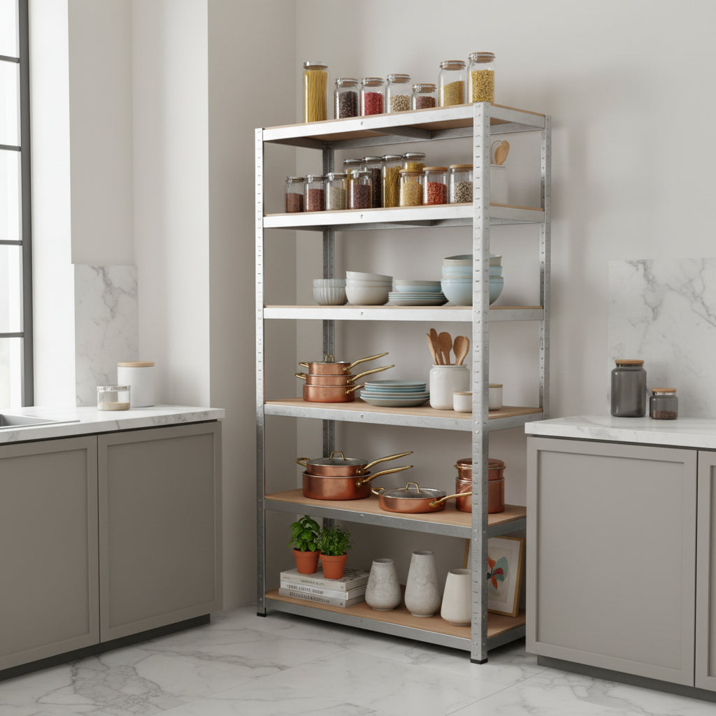 Meuble cuisine etagere pieds antiderapants stable FlexiRack 5Niveaux 200cm