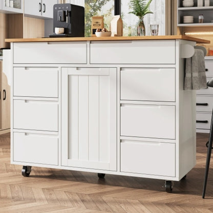Meuble desserte pour cuisine 5 roulettes pivotantes verrouillables 8 Tiroirs Mobile