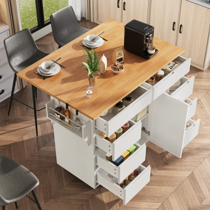 Meuble desserte pour cuisine armoire etageres 8 Tiroirs Mobile blanche