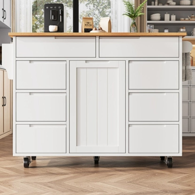 Meuble desserte pour cuisine MDF haute densite solide 8 Tiroirs Mobile