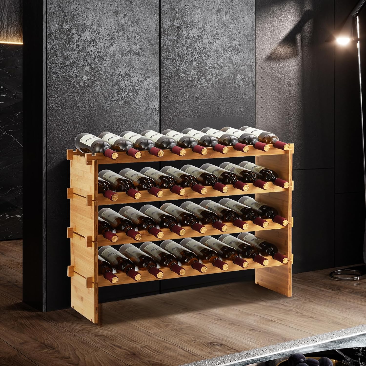 Meuble range bouteille 4 niveaux modulaires 36 bouteilles WineNest