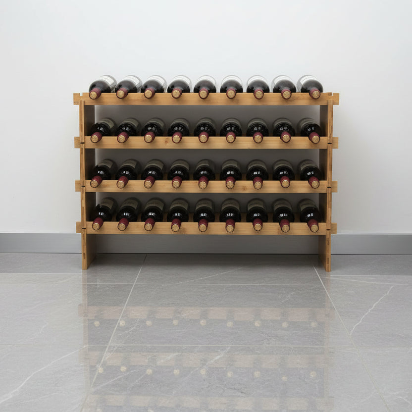 Meuble range bouteille bambou naturel 36 bouteilles WineNest