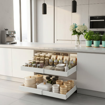 panier cuisine coulissant retractable 43cm 68cm cuisine sur mesure flexislidemax