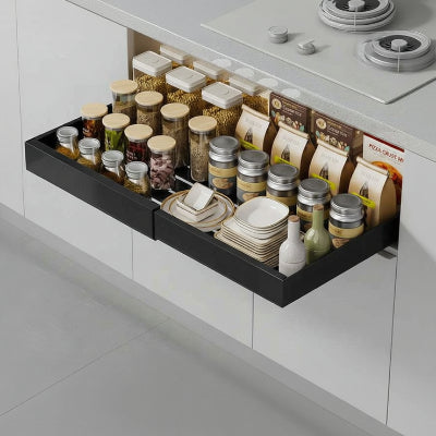 panier cuisine coulissant retractable 43,5cm 68cm noir flexislide max