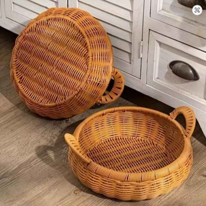 Panière à pain légère durable vue haut bas Imitation Rotin