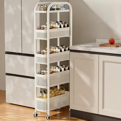petite desserte a roulette crème 5niveaux 107cm hauteur 15cm largeur