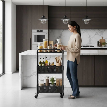 petite desserte a roulette mobile tous sols SlimSpace 15cm largeur