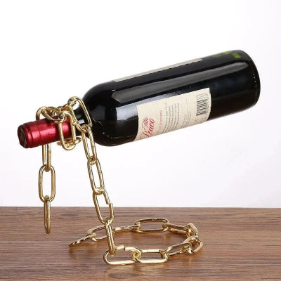 porte bouteille metal rangement décoration moderne chaîne or Orelia
