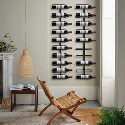 porte bouteille mural vertical decoratif pratique 10 bouteilles VinoWall