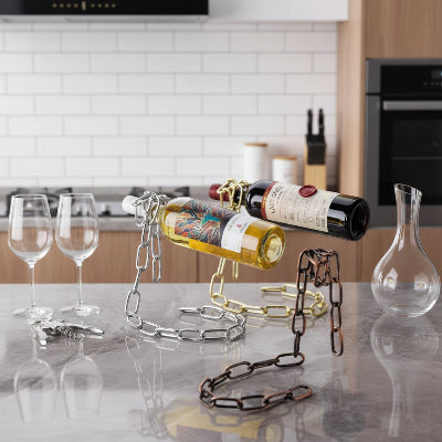 porte bouteille argent or cuivre flottant illusion suspension Silvory