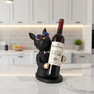porte bouteille deco bouledogue français design noir BulldogWine