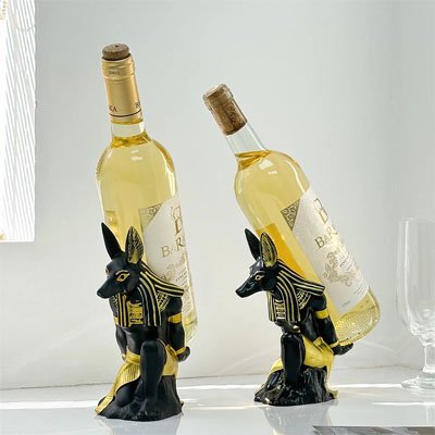 porte bouteille design noir et or OrNubis