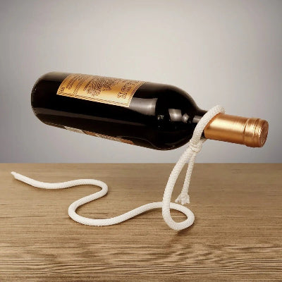 porte bouteille finition corde sur table ou comptoir blanc FloatVin