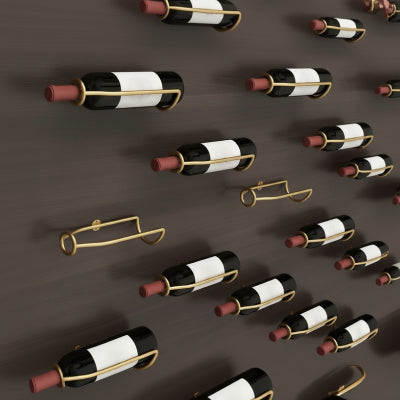 porte bouteille mural accroché au mur minimaliste doré BerceauVineo