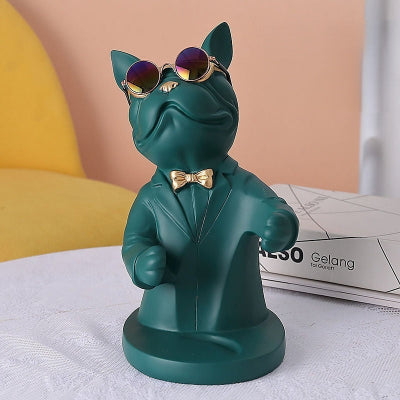 porte bouteille resine bouledogue francais haute qualite solide vert BulldogWine