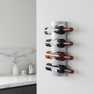 porte bouteilles mural 3 bouteilles acier inoxydable design moderne vintello
