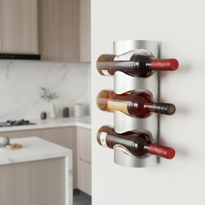 porte bouteilles mural 3 bouteilles rangement compact gain place vintello