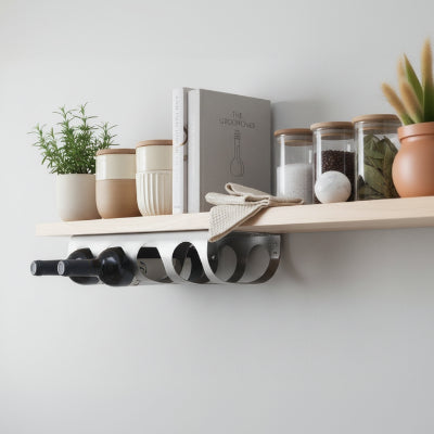 porte bouteilles mural acier inoxydable 4 bouteilles suspendu sous etagere