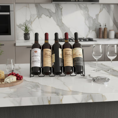 porte bouteilles rangement style industriel 4 bouteilles Noir Signature