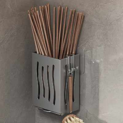 porte couvert mural plastique gris crochets lateraux 1 unite AccroCouverts