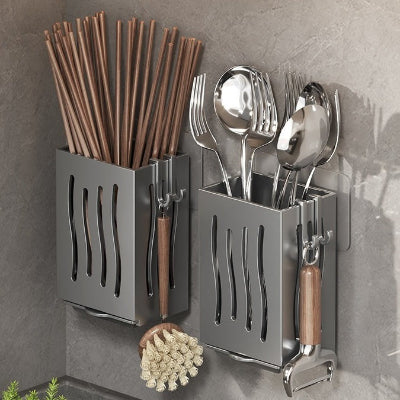 porte couvert mural plastique gris crochets lateraux 2 unites AccroCouverts