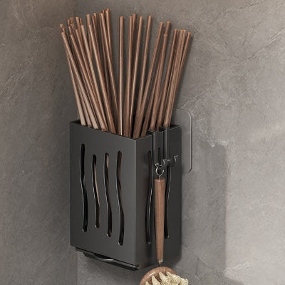 porte couvert mural plastique noir crochets lateraux 1 unite AccroCouverts