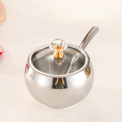 pot a epice avec cuillere finition argentee Aurea Prestige