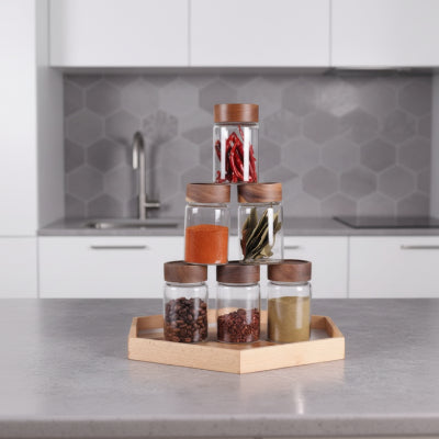 Pot à épices bois moderne et décoratif