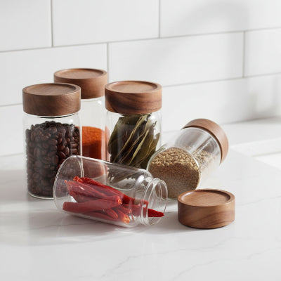 Pot à épices bois pratique en cuisine