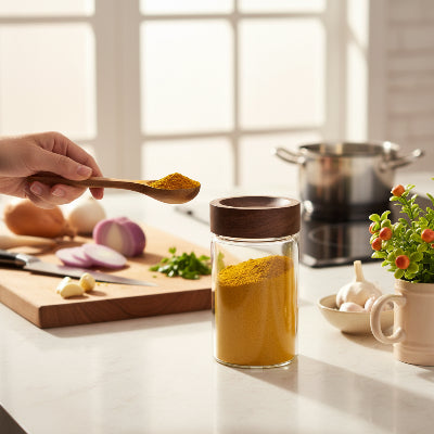 Pot à épices bois rond et classique