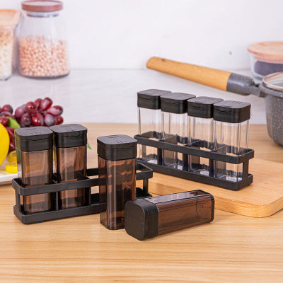 pot a epices hermetique avec support elegant SpiceSet transparent cafe