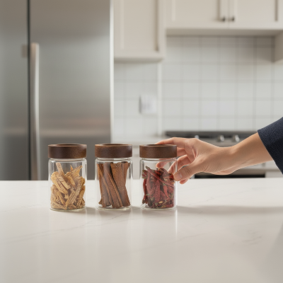 Pot à épices verre pratique élégant CristalBois