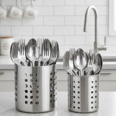 Pot à ustensiles de cuisine Inox drainage intégré S L