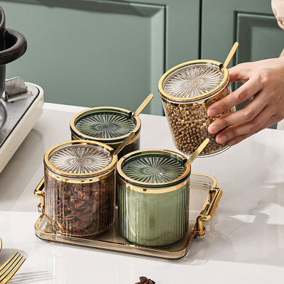 pots à épices avec couvercle hermétique Élixir Gourmet 4 couleurs