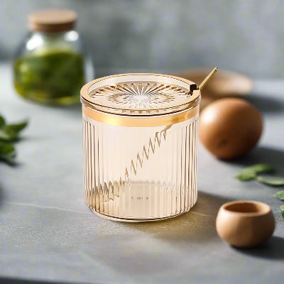 pots à épices premium design raffiné Élixir Gourmet ambre