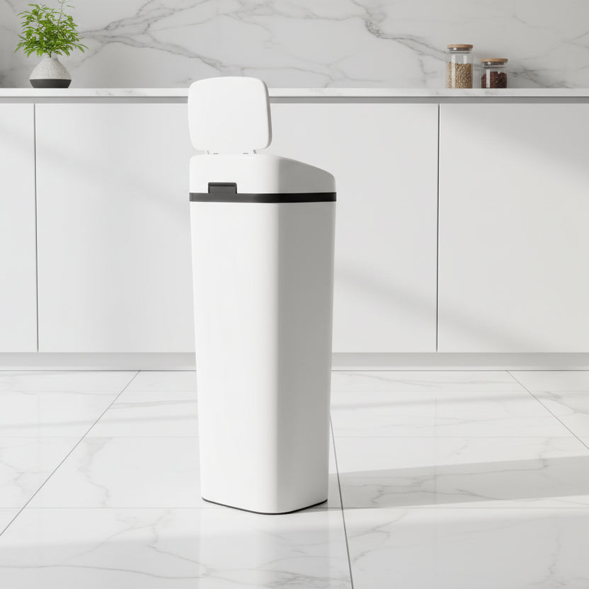 Poubelle 50l automatique sans contact anneau rétention sac Autovia50