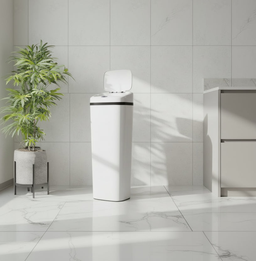 Poubelle 50l capteur mouvement acier inox anti-empreintes élégante Autovia50