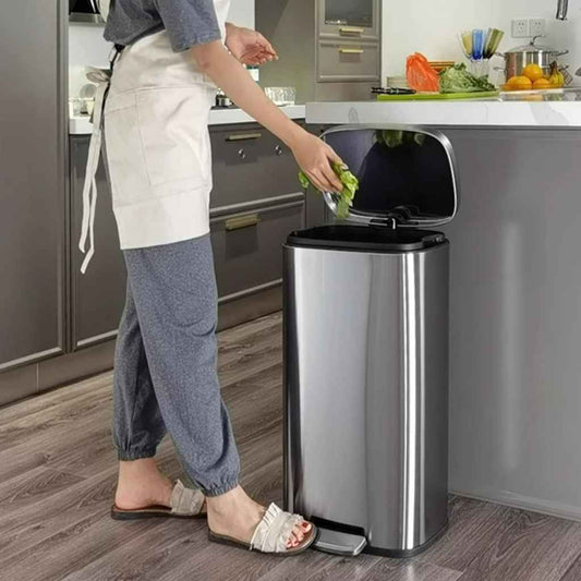 poubelle 50L fermeture silencieuse design élégant anti-traces Durasteel50