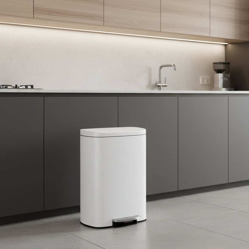 poubelle 50l sans contact fermeture silencieuse seau interieur HygiaStep