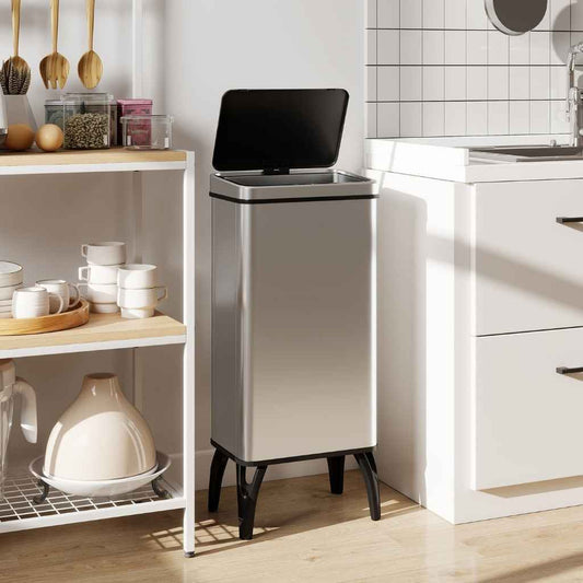 poubelle automatique 50 litres capteur infrarouge demi-seconde acier inoxydable