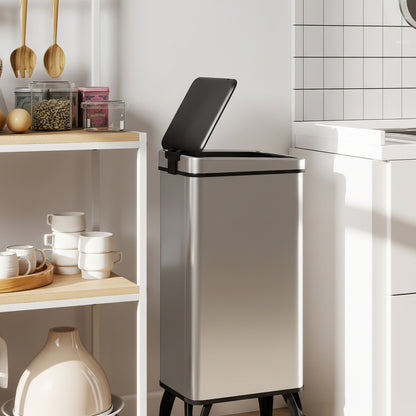 Poubelle automatique 50 litres double mode ouverture large silencieuse InoxaSense
