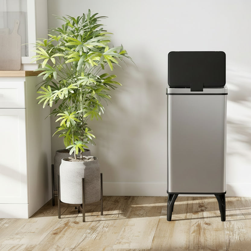 Poubelle automatique 50 litres sans contact fermeture silencieuse InoxaSense