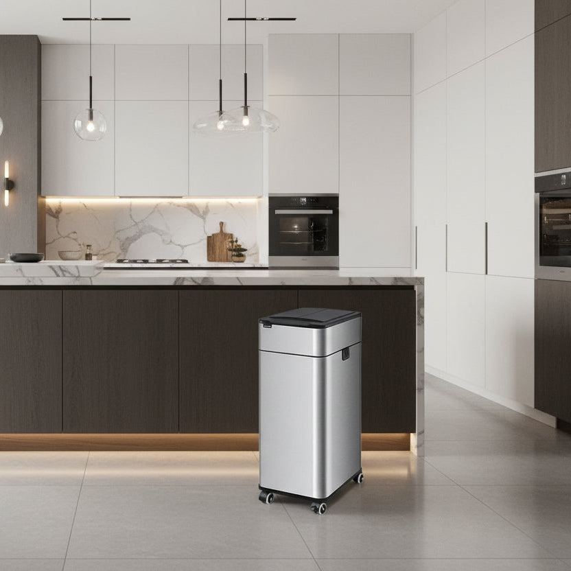 poubelle automatique 50l acier inoxydable design moderne elegant AeroSensePro