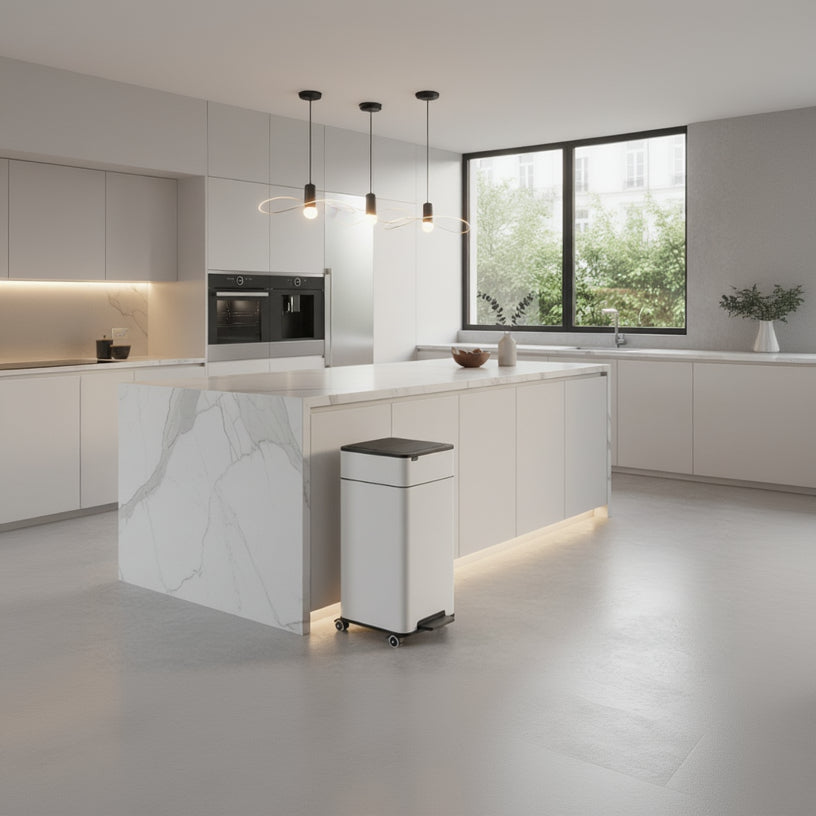 poubelle automatique 50l couvercle hermetique anti odeurs etanche AeroSensePro