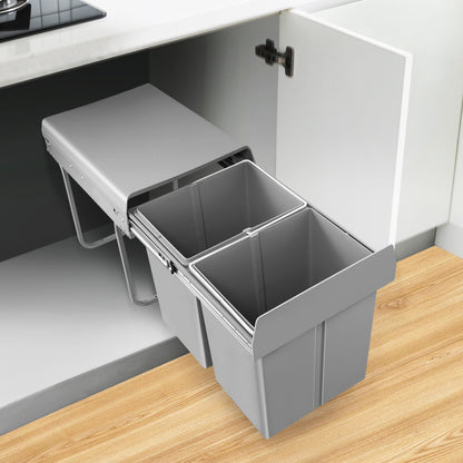 poubelle coulissante metal ABS robuste durable gris SubtleBin
